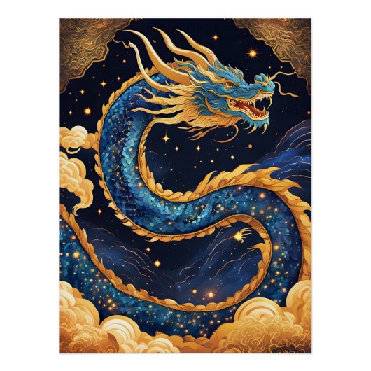 affiche de dragon chinois (Devant)