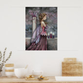 Affiche de dragon fée rose violet mystique (Cuisine)