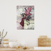Affiche de dragon fée rouge rubis (Cuisine)