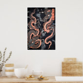 Affiche de dragon Japon Art Impression de gravure (Cuisine)