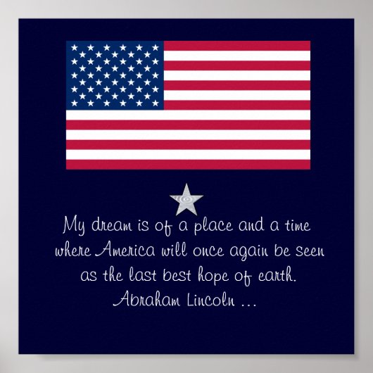 Affiche de drapeau de citation d'Abraham Lincoln d (Devant)