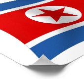 Affiche de drapeau de Corée du Nord (Coin)