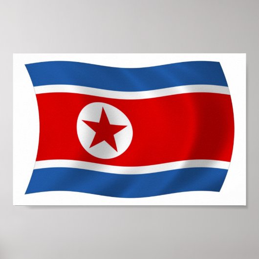 Affiche de drapeau de Corée du Nord (Devant)