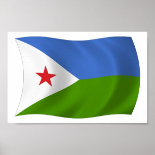 Affiche de drapeau de Djibouti