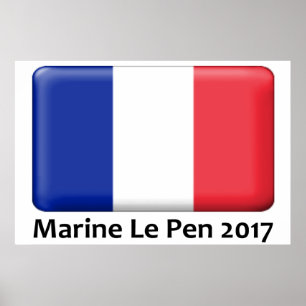 Affiche de drapeau de Française de Marine Le Pen
