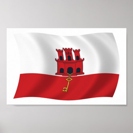Affiche de drapeau de Gibraltar (Devant)
