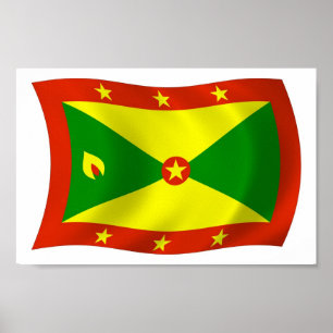 Affiche de drapeau de Grenade