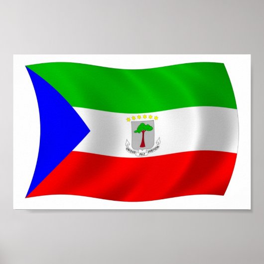 Affiche de drapeau de la Guinée équatoriale (Devant)