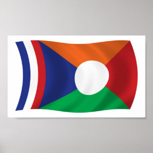 Affiche de drapeau de la Réunion