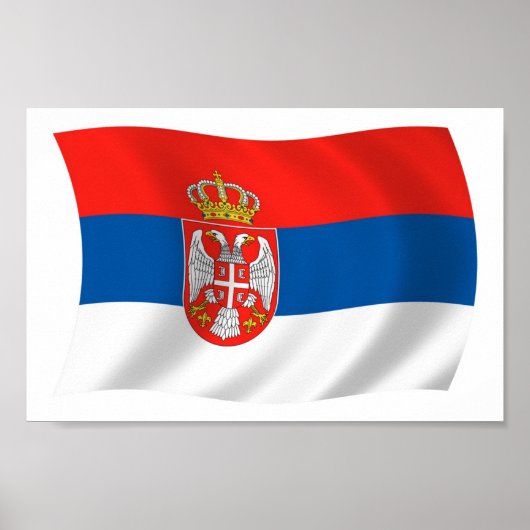 Affiche de drapeau de la Serbie (Devant)