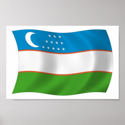 Affiche de drapeau de l'Ouzbékistan (Devant)