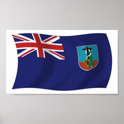 Affiche de drapeau de Montserrat (Devant)