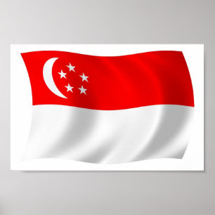 Affiche de drapeau de Singapour
