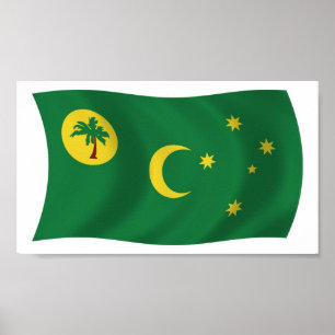 Affiche de drapeau des îles Cocos