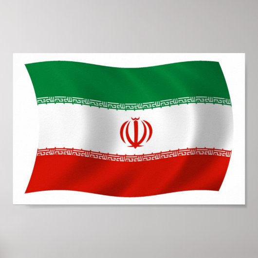 Affiche de drapeau d'Iran (Devant)