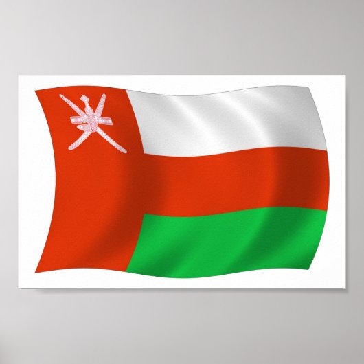 Affiche de drapeau d'Oman (Devant)