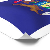 Affiche de drapeau du Michigan (Coin)