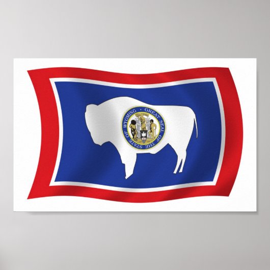 Affiche de drapeau du Wyoming (Devant)