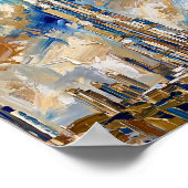 Affiche de Dubaï Luxe Peinture à l'Huile Abstraite (Coin)