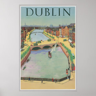 Affiche de Dublin Irlande Impression de voyage vin