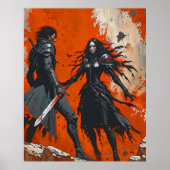 Affiche de duel de chevalier gothique – Art de fan (Devant)