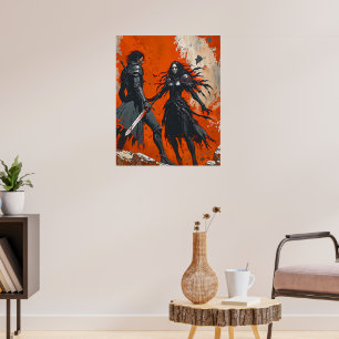 Affiche de duel de chevalier gothique – Art de fan