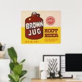 affiche de étiquette de bière à la carafe brune (Bureau à domicile)