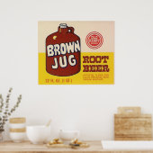 affiche de étiquette de bière à la carafe brune (Cuisine)