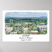 Affiche de Eugene Oregon, Aquarelle, Sur mesure (Devant)