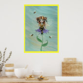 Affiche de fantaisie de fée abeille à miel mignonn (Cuisine)