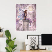 Affiche de fantaisie de fée de lune basse pendante (Bureau à domicile)