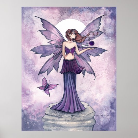 Affiche de fantaisie de fée de sphère violette (Devant)