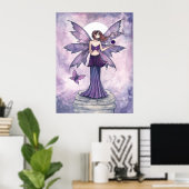 Affiche de fantaisie de fée de sphère violette (Bureau à domicile)