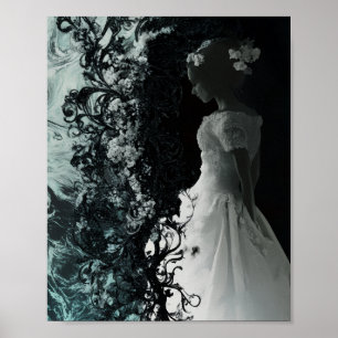 Affiche de fantaisie gothique Art mural de mariée 