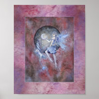 Affiche de fantasy art de fée et de hibou des Coll