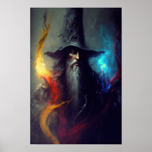 Affiche de fantasy Art du Magicien Sombre | Décora