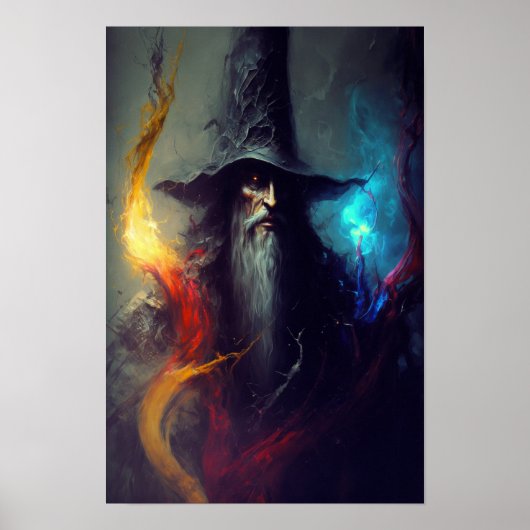 Affiche de fantasy Art du Magicien Sombre | Décora (Devant)