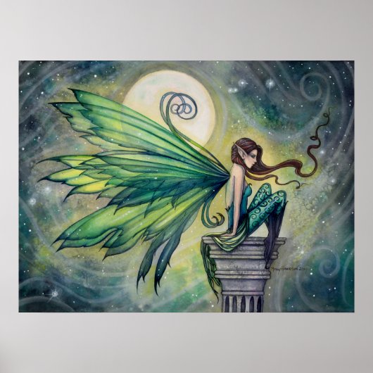 Affiche de fantasy artistique de fée aigue-marine (Devant)