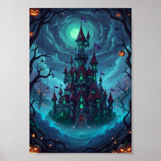 Affiche de fantasy de château hanté épouvantable p (Devant)