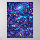 Affiche de fantasy de galaxie colorée (Devant)