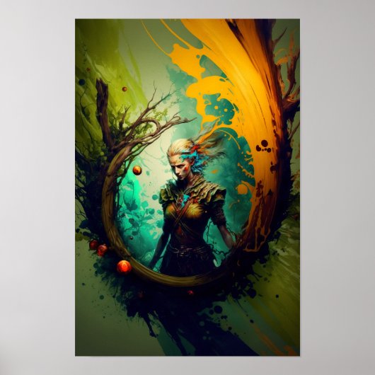 Affiche de Fantasy de Ranger Elfique | Art D&D 5 (Devant)