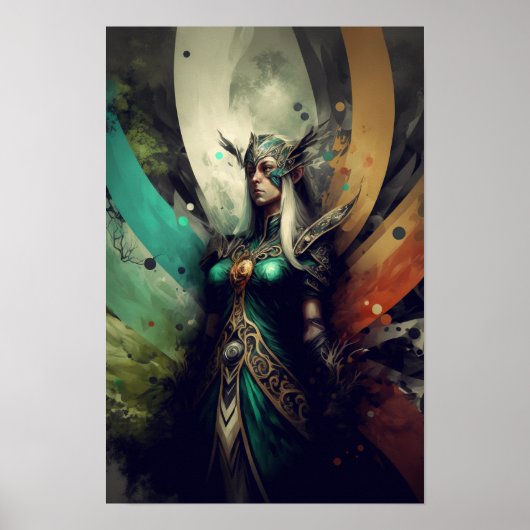 Affiche de fantasy de sorcière elfe | Art de JDR 1 (Devant)