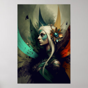 Affiche de fantasy de sorcière elfe Art RPG 3