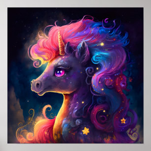 Affiche de fantasy Galaxie Licorne