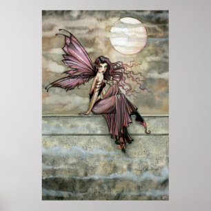 Affiche de fantasy gothique dark avec fée