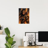 Affiche de fantasy Guerrier du Feu (Bureau à domicile)