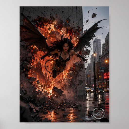 Affiche de fantasy urbaine de percée infernale (Devant)