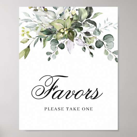 Affiche de faveurs d'aquarelle d'eucalyptus (Devant)