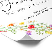 Affiche de faveurs de baiser de mariage aux fleurs (Coin)