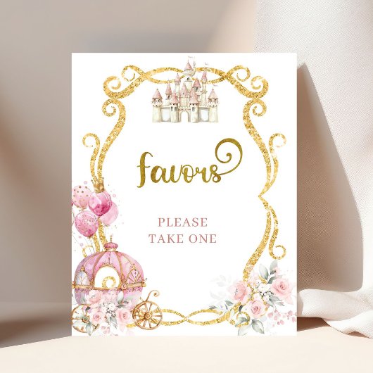 Affiche de Favors de Carrosse Citrouille Rose Prin